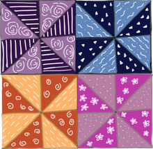 Load image into Gallery viewer, Pinwheel Quilt 4 Square Print 8X8
