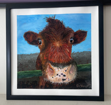 Load image into Gallery viewer, Ranger Danger Cow Art Print - 12X12 - Farmhouse Wall Art - Original Farm Painting