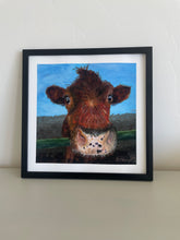 Load image into Gallery viewer, Ranger Danger Cow Art Print - 12X12 - Farmhouse Wall Art - Original Farm Painting
