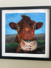Load image into Gallery viewer, Ranger Danger Cow Art Print - 12X12 - Farmhouse Wall Art - Original Farm Painting