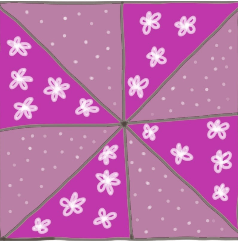 Pinwheel Pink Print 8X8