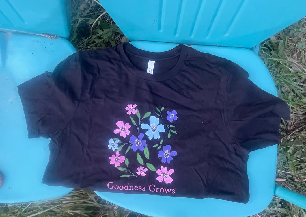 Goodness Grows T-Shirt - Blue and Pink