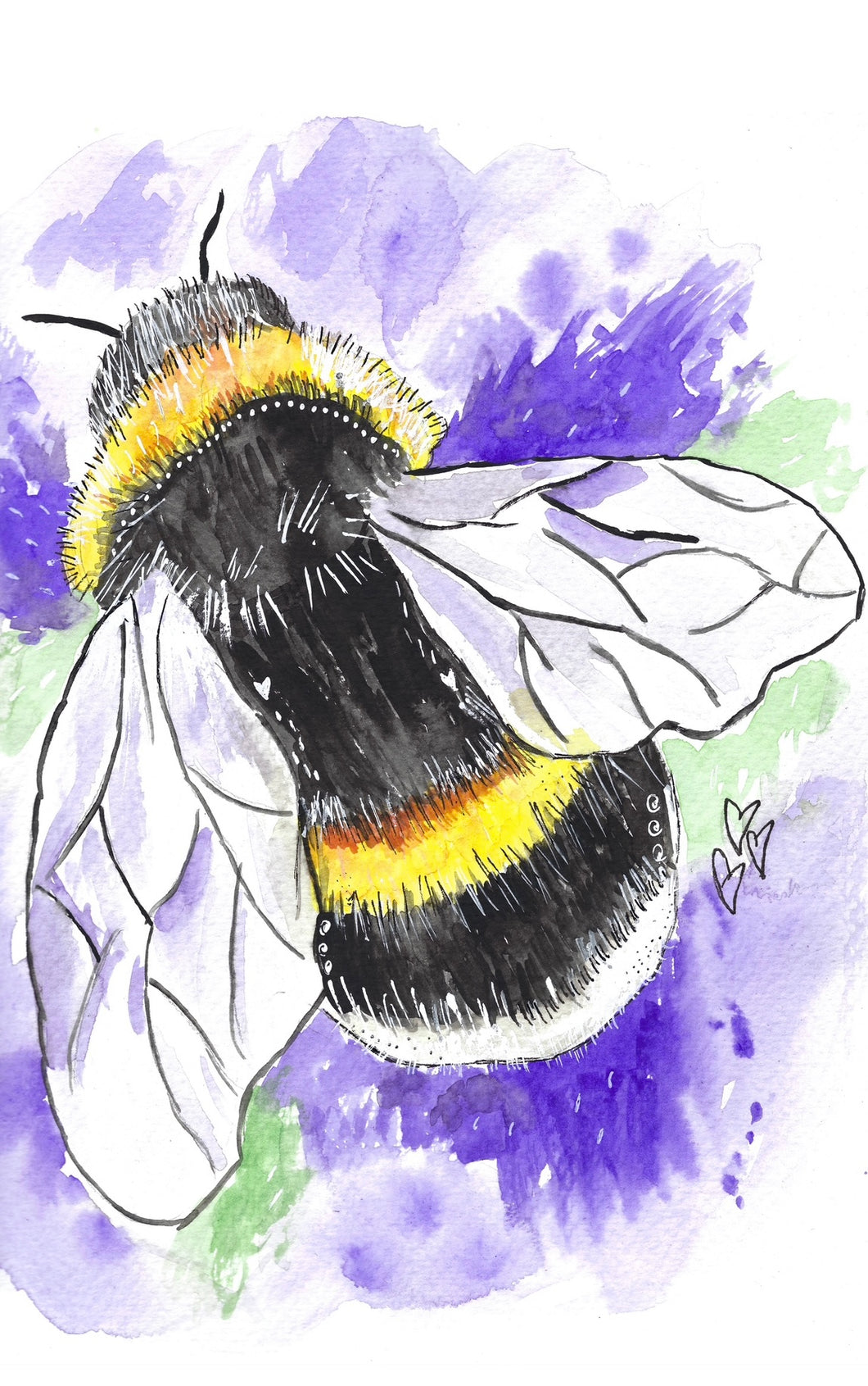 Watercolor Art - Bumblebee 8X10