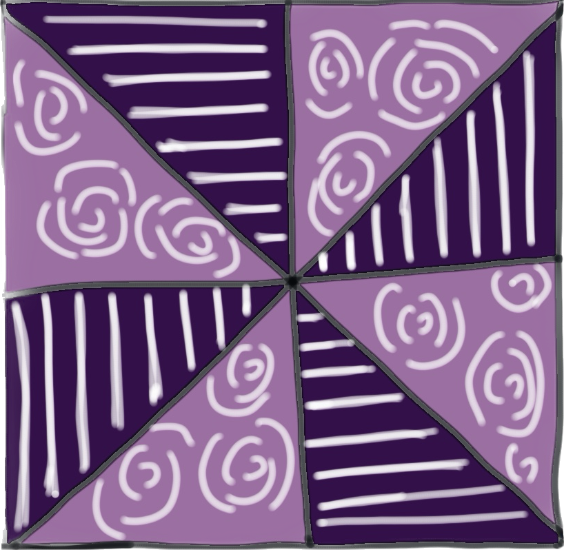 Pinwheel Purple Print 8X8