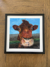 Load image into Gallery viewer, Ranger Danger Cow Art Print - 12X12 - Farmhouse Wall Art - Original Farm Painting
