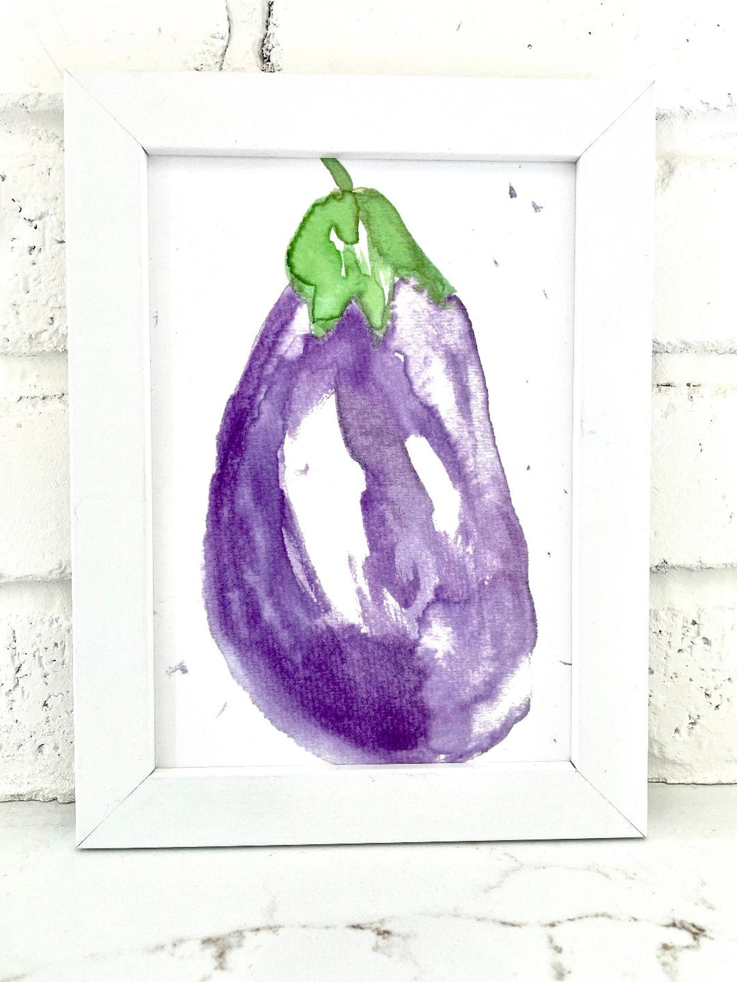 Watercolor Art - Eggplant 5X7