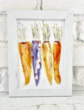 Load image into Gallery viewer, Watercolor Art - Carrots 5X7
